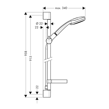 Hansgrohe Croma 100 Vario 27771000 Душевой гарнитур 90 см