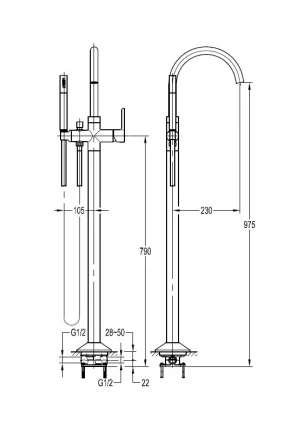 CEZARES ECO-VDP-01 напольный смеситель для ванны