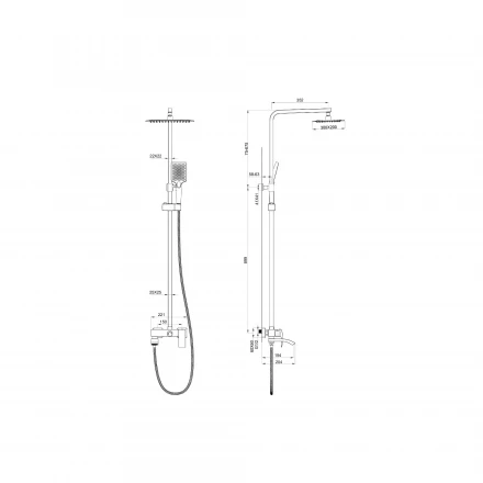 Wonzon &amp; Woghand Fit WW-88739009-BG Душевая система брашированное золото