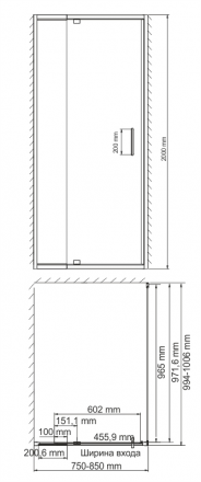 WasserKRAFT Berkel 48P29 Душевой угол 80x100