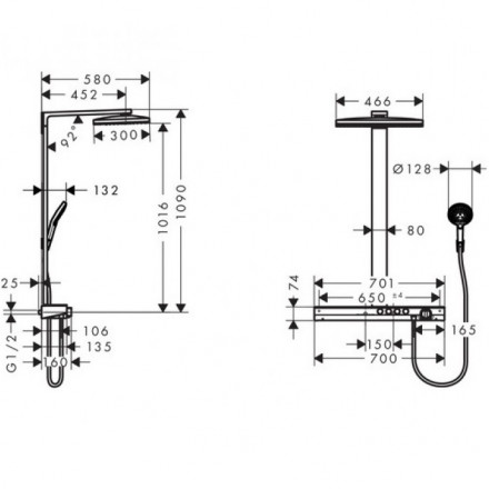 Hansgrohe Rainmaker Select 460 3jet Showerpipe 27106400 Душевая система