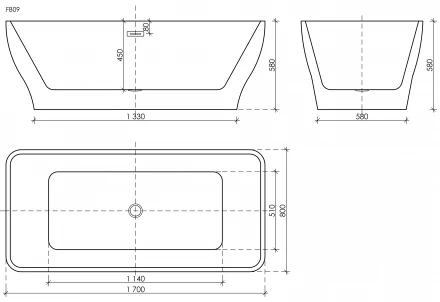 Sancos Neo FB09 ванна акриловая 170x80x58