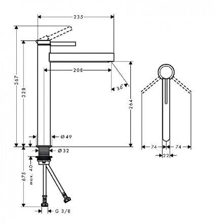 Hansgrohe Finoris 76070000 смеситель для раковины 260 мм