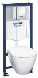 Grohe Solido Perfect 39186000 Комплект 5в1 инсталляция и унитаз