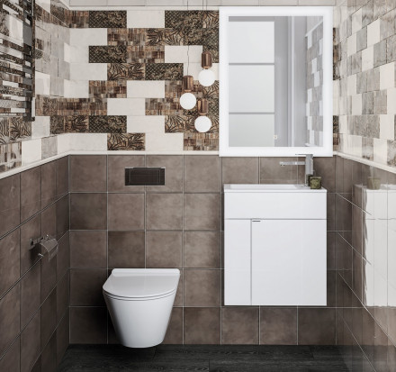 Kerama Marazzi Lato 50 тумба подвесная с дверцей, белая глянцевая