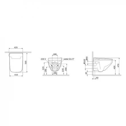 Am.pm Inspire V2.0 CCC50A1700SC Унитаз подвесной безободковый с электронной крышкой-биде