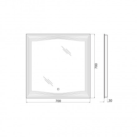 BelBagno SPC-LNS-700-700-LED-TCHЗеркало