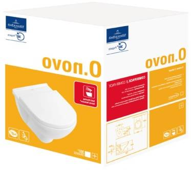 Унитаз подвесной Villeroy Boch O.Novo 5660HRR1 DirectFlush Ceramic Plus безободковый с микролифтом