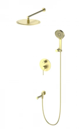Wonzon &amp; Woghand Stick WW-88939017-BG Душевая система встраиваемая брашированное золото