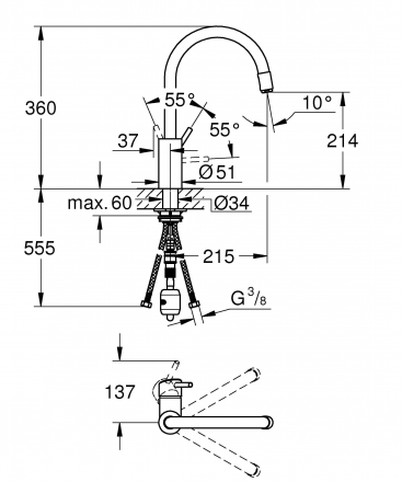 Grohe Concetto 32663DC3 Смеситель для кухни