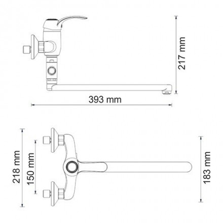 Wasserkraft Isar 1302L Смеситель для ванны с длинным изливом