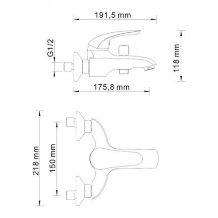 Wasserkraft Rossel 2801 Смеситель для ванны с коротким изливом