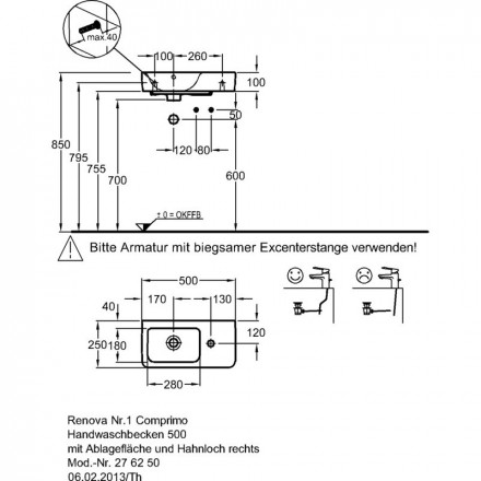 Geberit Renova Plan 276250000 Раковина 50x25