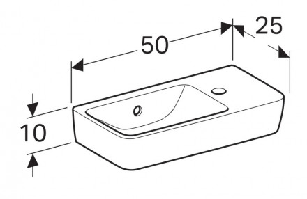 Geberit Renova Plan 276250000 Раковина 50x25