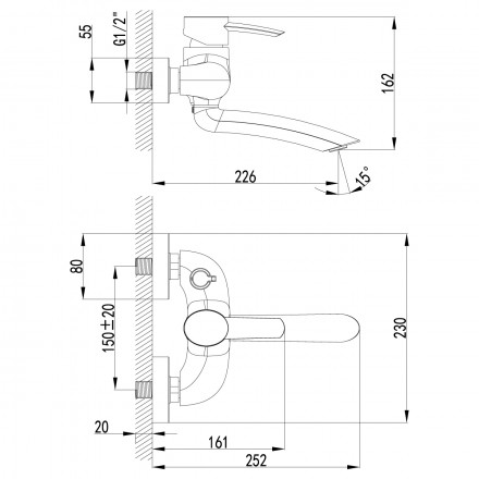 Lemark Atlantiss LM3214C смеситель для ванны