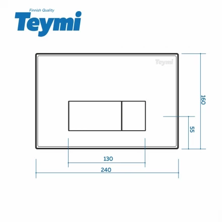 Teymi T70018WM Клавиша смыва 200x260x50