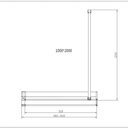 Vincea Walk in HR VSW-4HR100CLB душевая перегородка