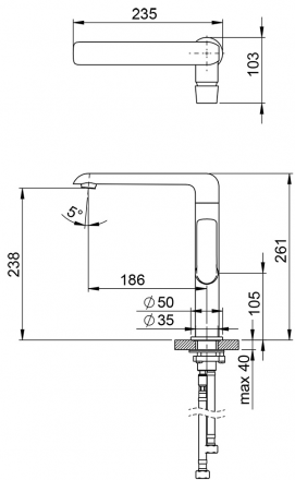 Ravak Flat FL 016.00 Смеситель для раковины