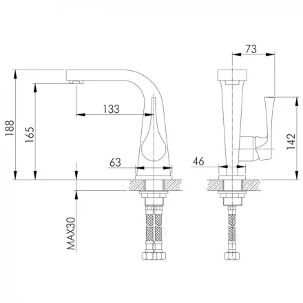 Rossinka RS34 RS34-12U Смеситель для раковины