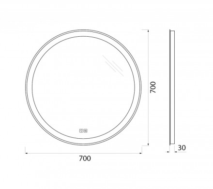 Belbagno SPC-RNG-700-LED-TCH-SND Зеркало со встроенной подсветкой, голосовым управлением и подогрево
