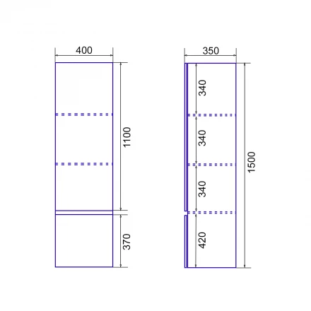 Azario Velluto CS00088605 Пенал подвесной белый