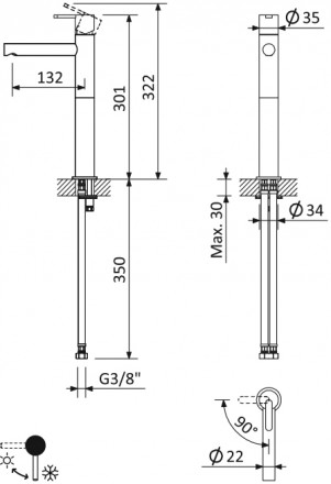 CEZARES LEAF-LC1-L-01-W0 смеситель для раковины
