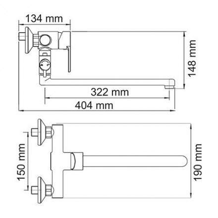 Wasserkraft Ammer 3702L Смеситель для ванны с длинным изливом