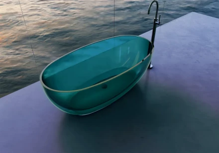 ABBER Kristall AT9703Aquamarin прозрачная ванна