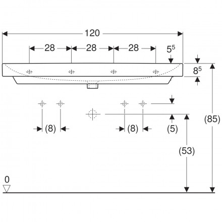 Geberit Smyle Square 500.253.01.1 раковина 120x48