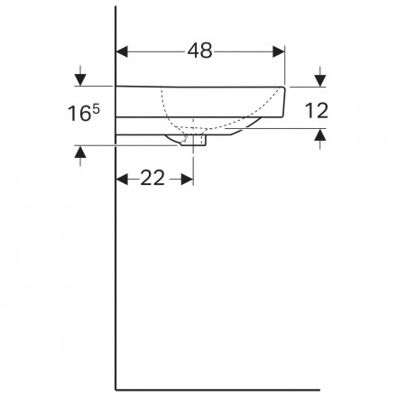 Geberit Smyle Square 500.253.01.1 раковина 120x48