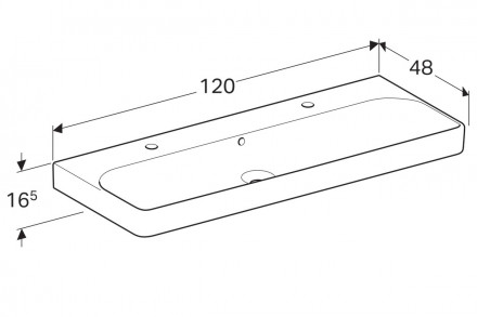 Geberit Smyle Square 500.253.01.1 раковина 120x48