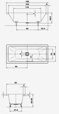 Kaldewei Conoduo 733 235100010001 Стальная ванна 180х80