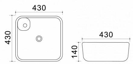 Azario AZ41267 Раковина накладная 43x43