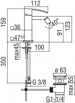 Nobili Ray RY00119-1CR смеситель для биде