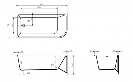 BelBagno BB712-1500-730-L акриловая ванна