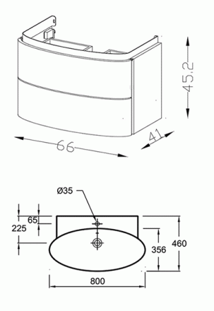 Jacob Delafon Presquile EB1103-G1C тумба под раковину 80 белый лак