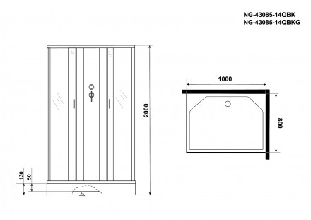 Niagara NG-43085-14QBKG душевая кабина