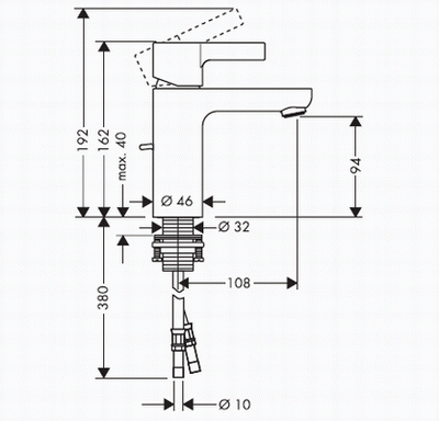 Hansgrohe Metris S 31060000 смеситель для раковины