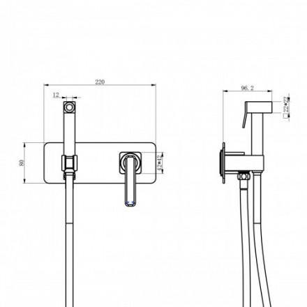 Lemark Mista LM6419WG смеситель с гигиеническим душем, встраиваемый