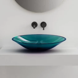 ABBER Kristall AT2812Aquamarin раковина накладная прозрачная