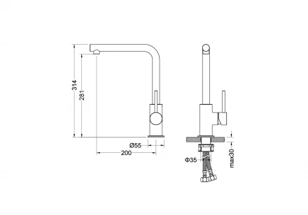 AQUATEK ЕВРОПА AQ1380MB cмеcитель для кухни