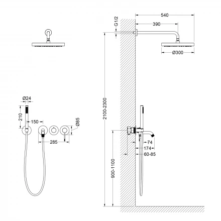 Timo Saona SX-2348/16SM Душевая система встроенная
