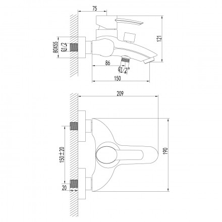 Lemark Atlantiss LM3202C смеситель для ванны