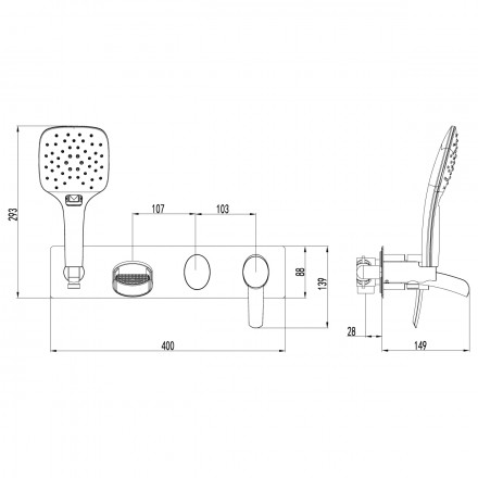 Lemark Atlantiss LM3224C смеситель для ванны и душа, встраиваемый