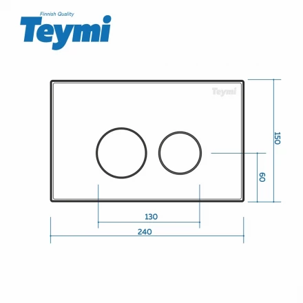 Teymi T70019WM Клавиша смыва 200x260x50