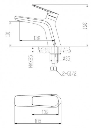 ESKO BAKU BK 26 Смеситель для раковины