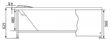 Aquanet Palma 170x90 левая акриловая ванна без гидромассажа