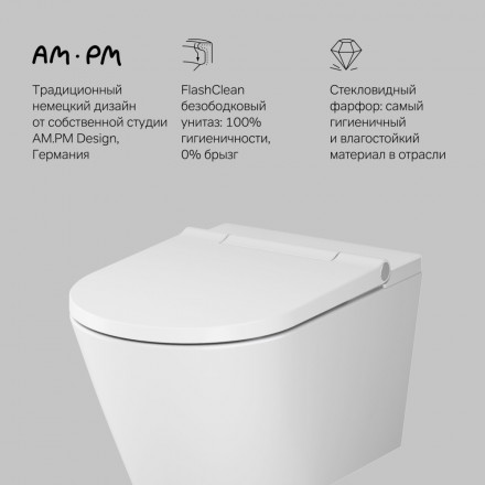 Am.pm Inspire CCC501700SC унитаз подвесной с интегрированным электронным биде