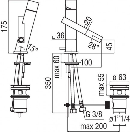 Nobili Tower TW00118-1CR смеситель для раковины