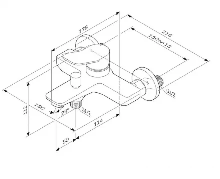 AM.PM X-Joy F85A10022 Смеситель для ванны и душа черный